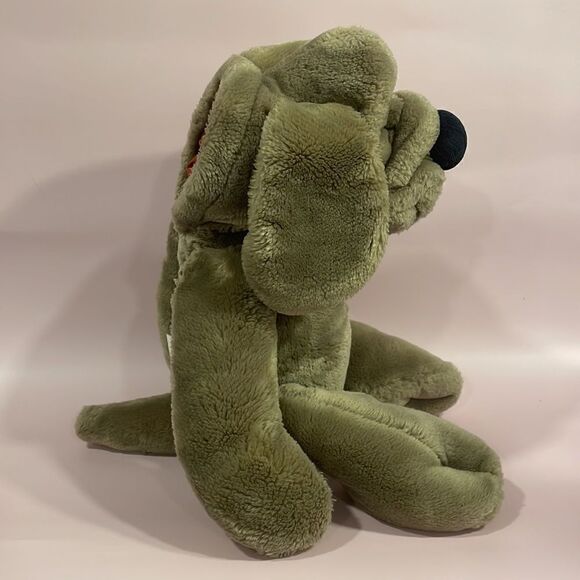 Vintage Wrinkles Plush Puppy Dog Hand Puppet Grey Beige Stuffed Animal Toy 16” - Picture 2 of 11